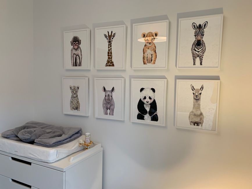 Fotobehang met dieren in kinderkamer. Fotobehang met dieren in kinderkamer.